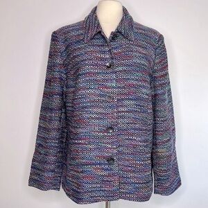 NWT Appleseed’s tweed jacket lavender, pink and blue, size 18